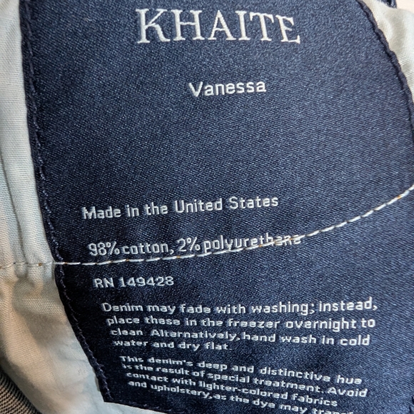 KHAITE Dark Blue High Rise Vanessa Detroit NWT 32 Cigarette Straight - Picture 12 of 13